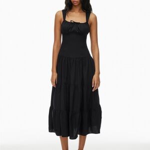 Aritzia Strudel Poplin Maxi Dress in Black